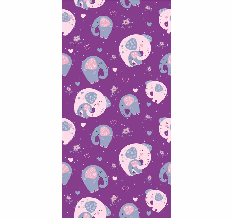 Papier peint chambre enfant motif éléphant mignon - TenStickers