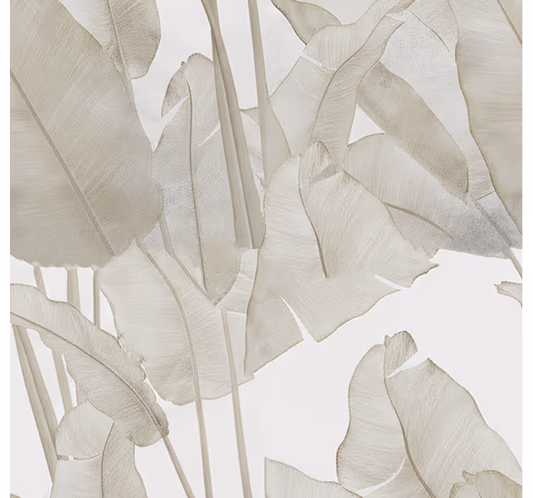 Papier peint salon feuille de banane beige - TenStickers