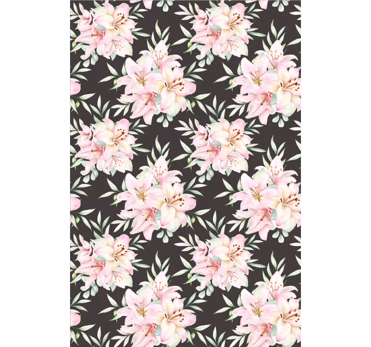 Papier peint couloir motif floral nénuphars aquarelle - TenStickers