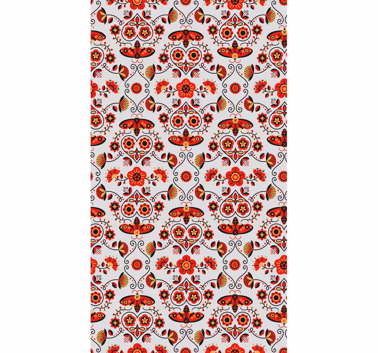Papier peint couloir motif rouge polonais - TenStickers