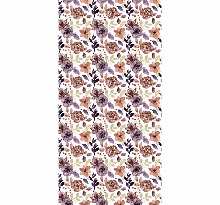 Papier peint couloir motif roses et fleurs - TenStickers