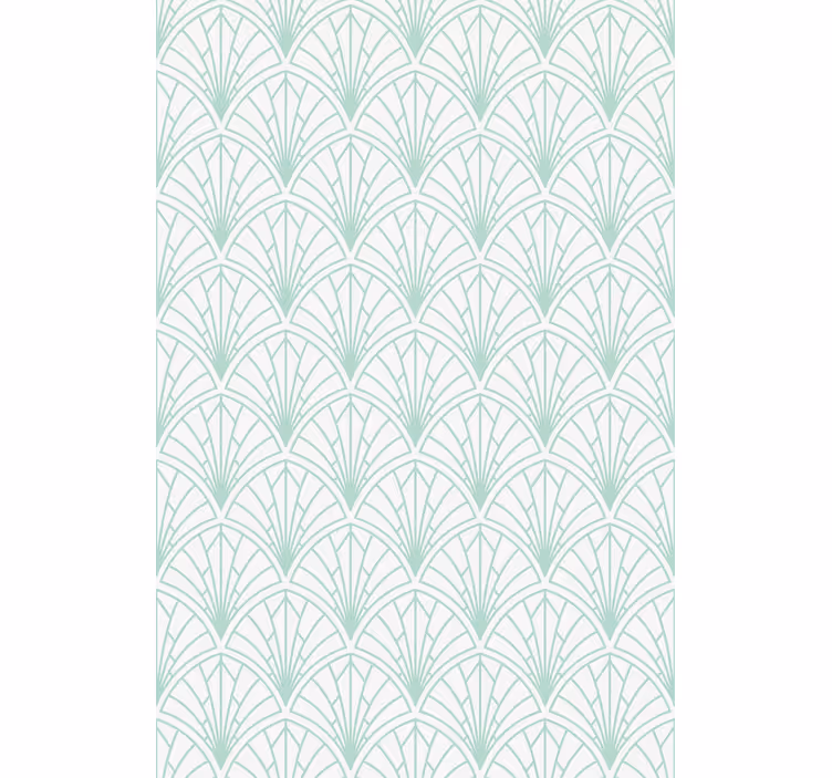 Papier peint scandinave feuilles aquamarines claires - TenStickers