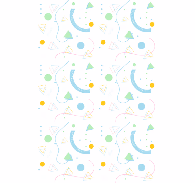 Papier peint scandinave motifs triangles verts et bleus - TenStickers