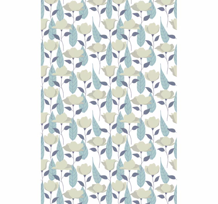 Papier peint scandinave motif plantes pastel - TenStickers
