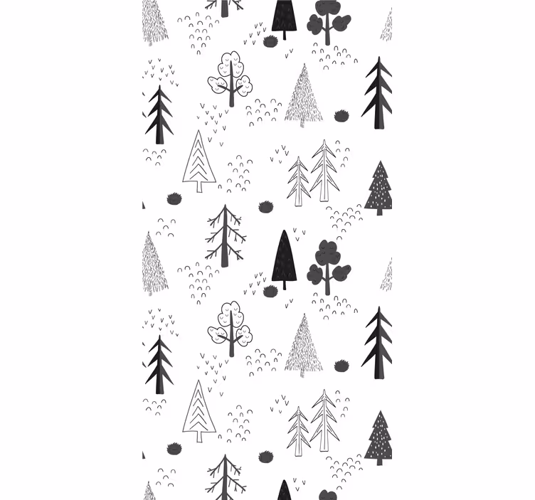 Papier peint scandinave arbres blancs minimalistes - TenStickers