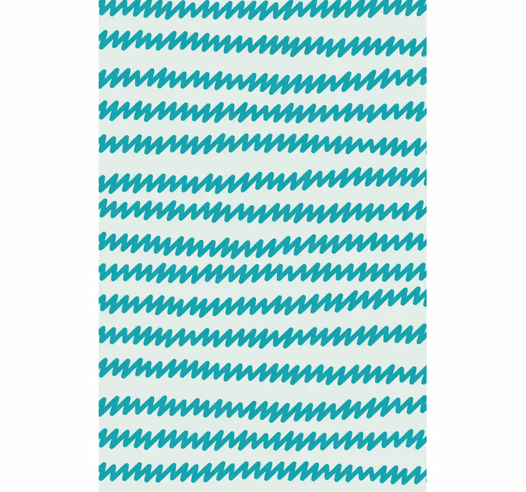 Papier peint scandinave zigzag aquamarine et blanc - TenStickers