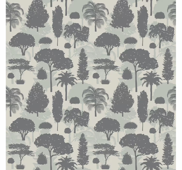 Papier peint scandinave motifs d'arbres nordiques - TenStickers