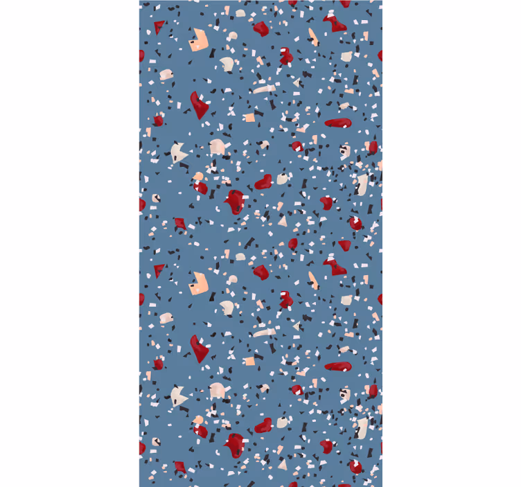 Papier peint motif terrazzo géométrique bleu - TenStickers