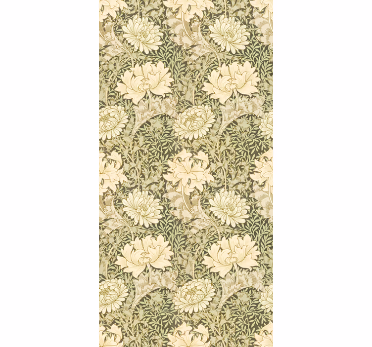 Papier peint classique art nouveau chrysanthème - TenStickers