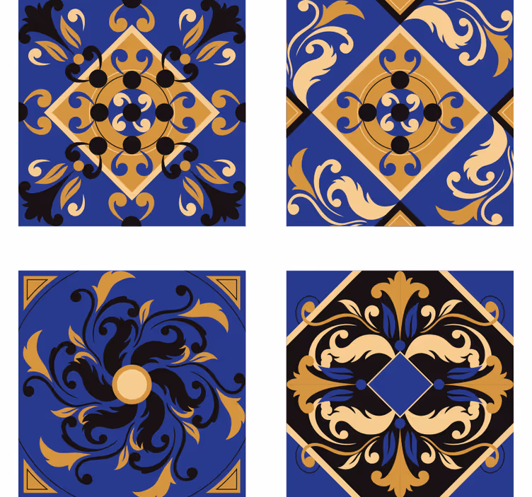 Papier peint carrelage carreaux ornementaux - TenStickers