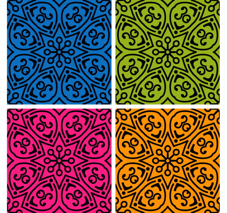 Papier peint carrelage motifs mandala - TenStickers