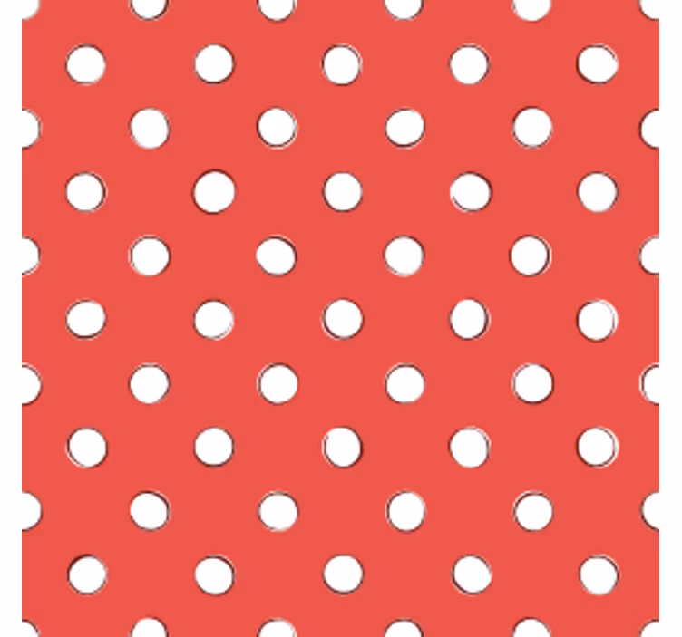 Papier peint vintage pois rétro blancs fond rouge - TenStickers
