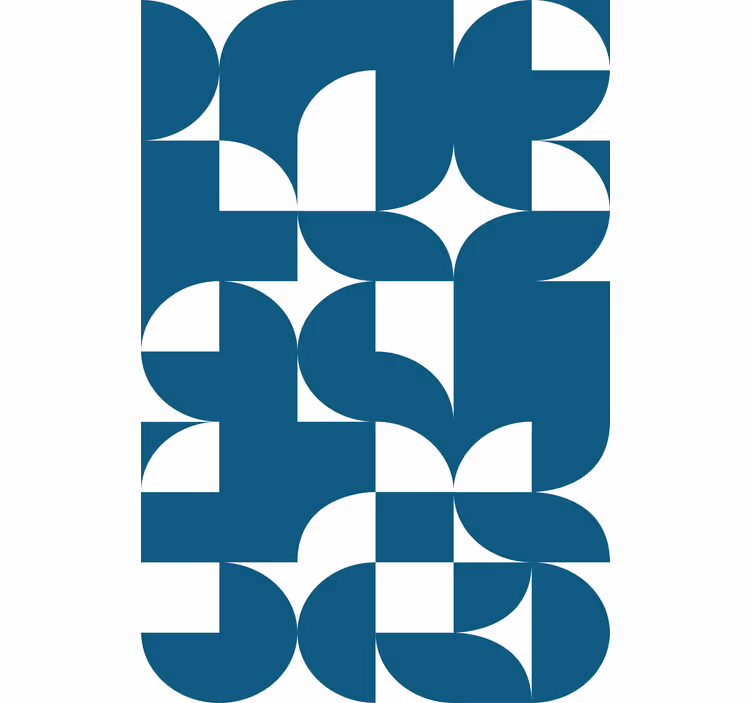 Papier peint géométrique motif art cercle bleu - TenStickers