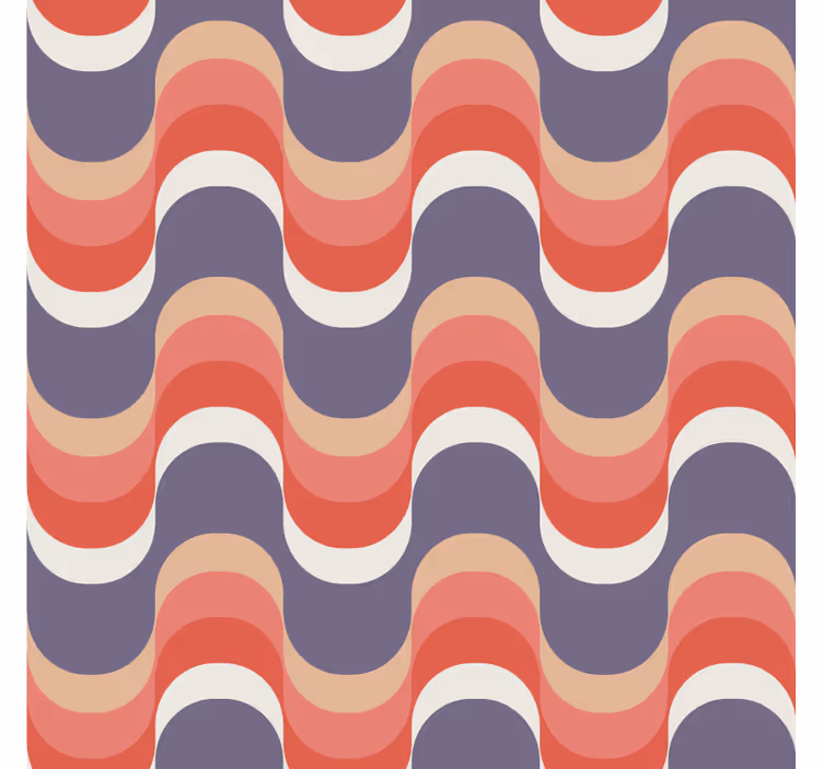 Papier peint géométrique motif ondulé - TenStickers