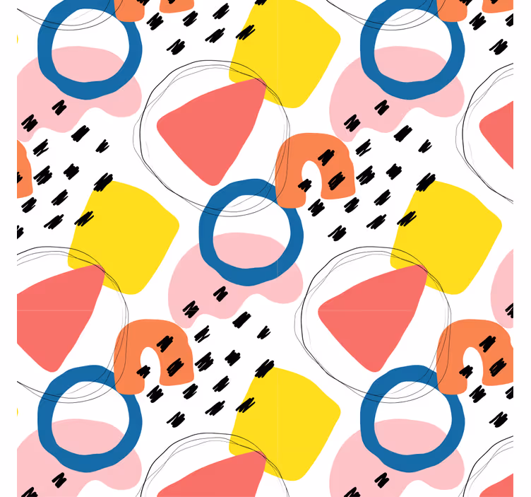 Papier peint vintage motif géométrique artistique - TenStickers
