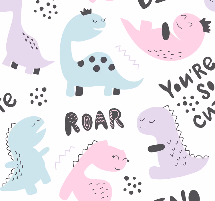 Papier peint dinosaures princesse dino - TenStickers