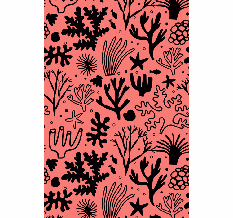 Papier peint arbre feuilles australiennes rouges et noires - TenStickers