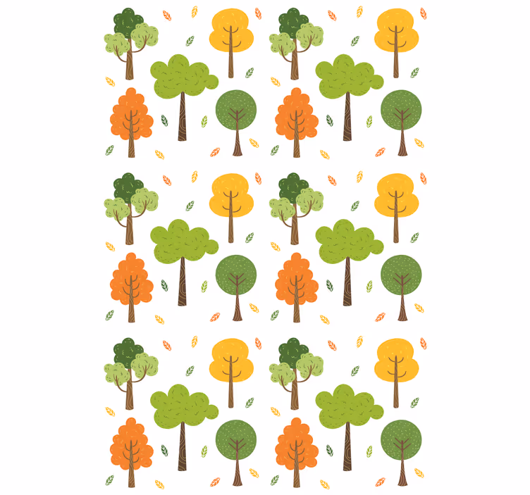 Papier peint arbre motif coloré - TenStickers