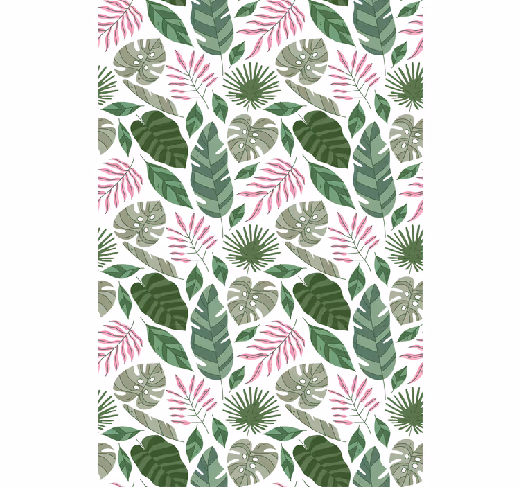 Papier peint salon thème feuillage tropical - TenStickers