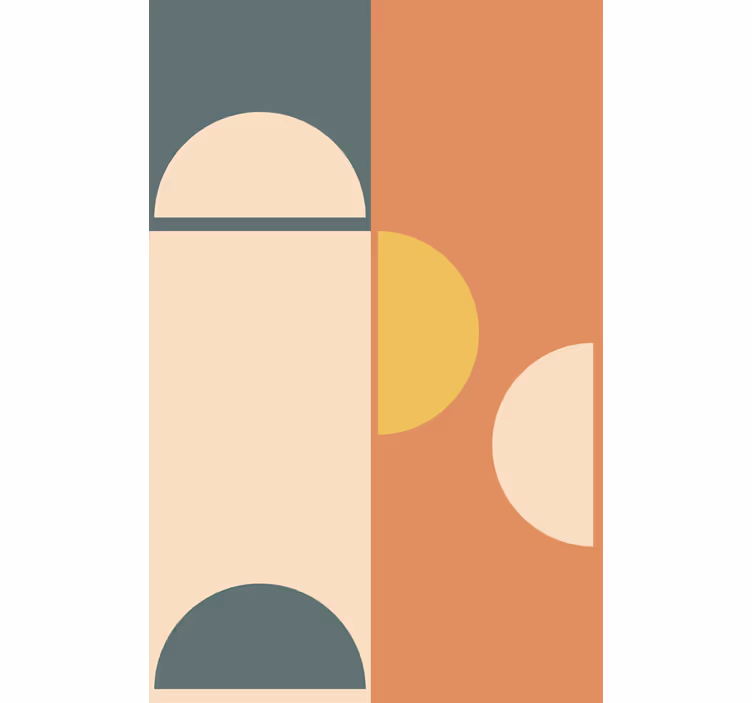 Papier peint moderne art géométrique demi-cercles et rectangles - TenStickers