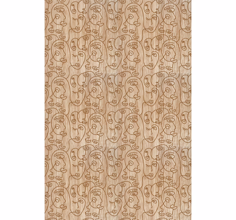 Papier peint moderne motifs de visages abstraits - TenStickers