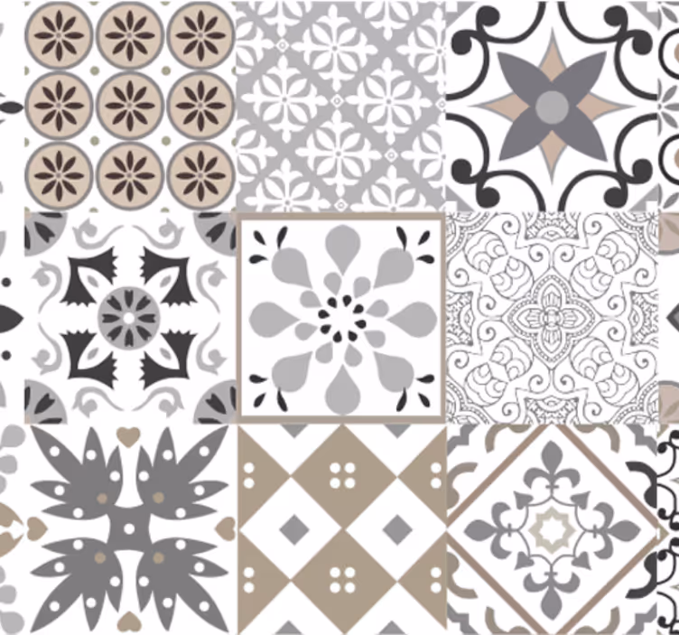 Papier peint cuisine mosaïque grise - TenStickers