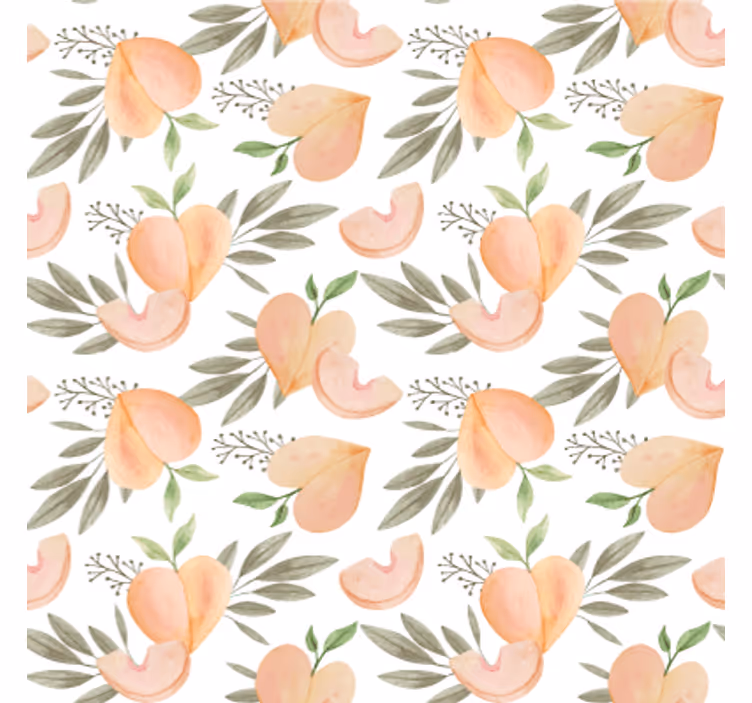 Papier peint cuisine arrangement floral pêche - TenStickers