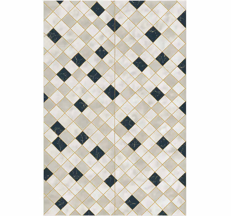 Papier peint salon carreaux de ciment tons gris - TenStickers