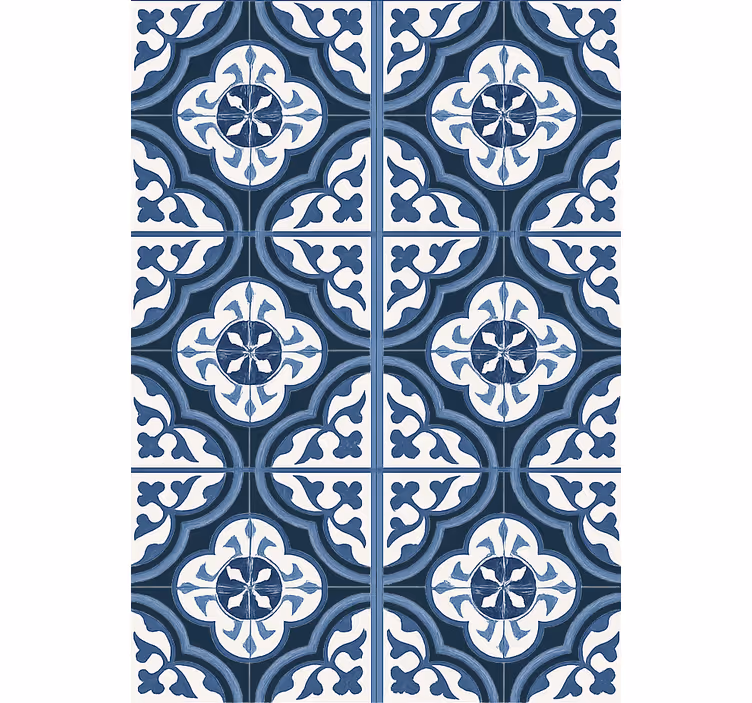 Papier peint salon bleu "majorique" portugais - TenStickers