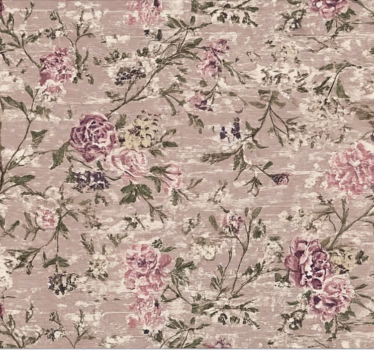 Papier peint salon floral vintage violet - TenStickers