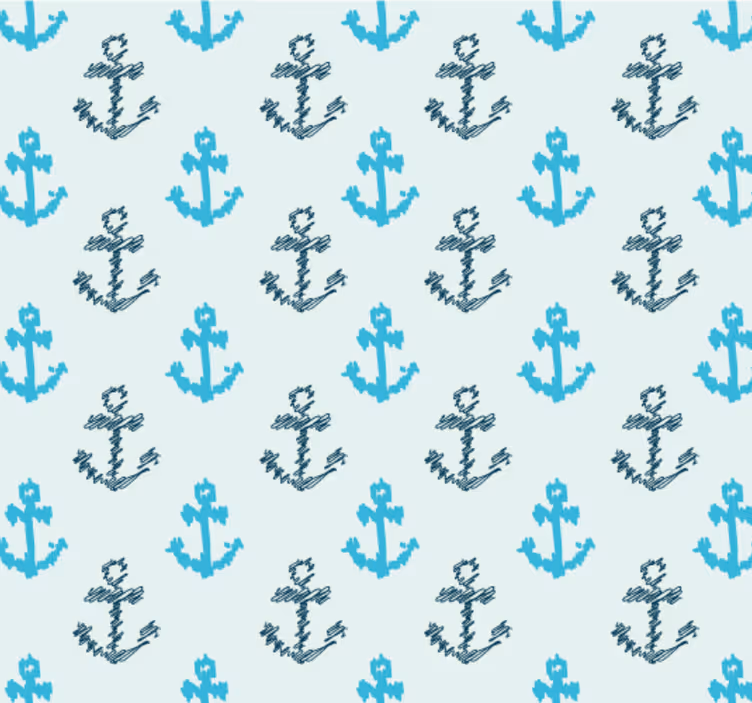 Papier peint salle de bain motif ancre - TenStickers