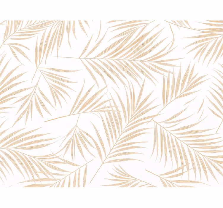 Papier peint feuilles croquis de palmier beige - TenStickers