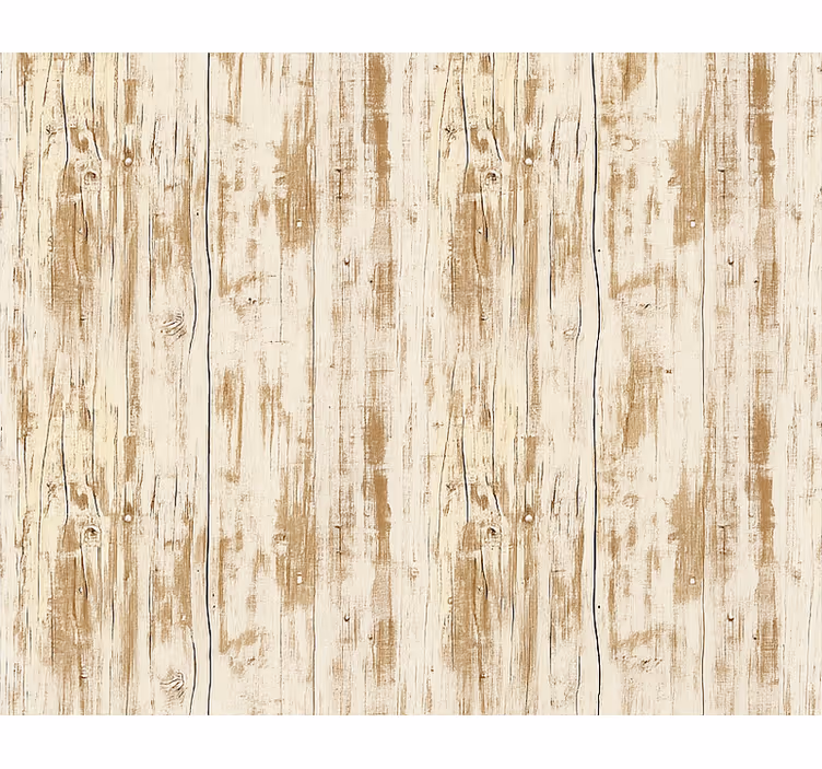Papier peint salon planches en bois blanchi - TenStickers