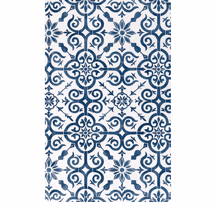 Papier peint carrelage carreaux bleus marocains - TenStickers