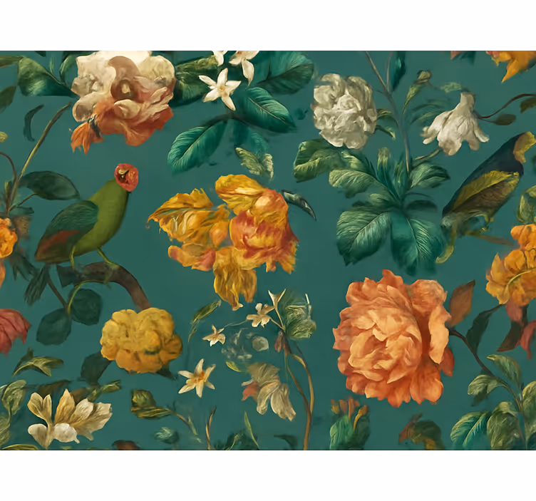 Papier peint chambre adulte design floral sombre - TenStickers