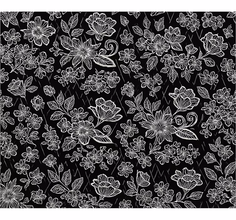 Papier peint chambre adulte design floral sombre - TenStickers