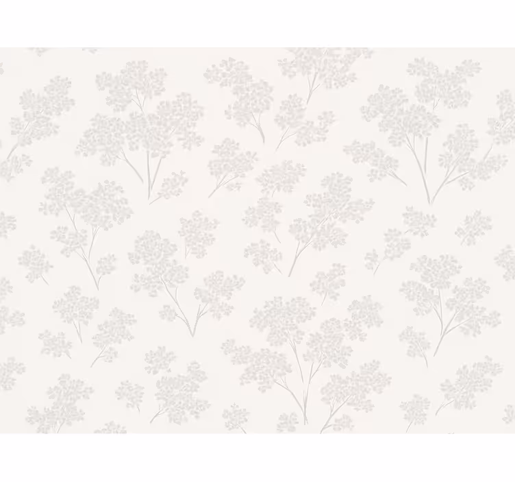 Papier peint chambre adulte fleurs blanches simples - TenStickers