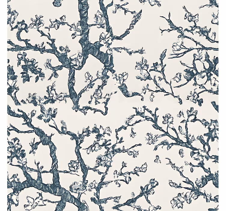 Papier peint chambre adulte design d'arbre bleu foncé - TenStickers