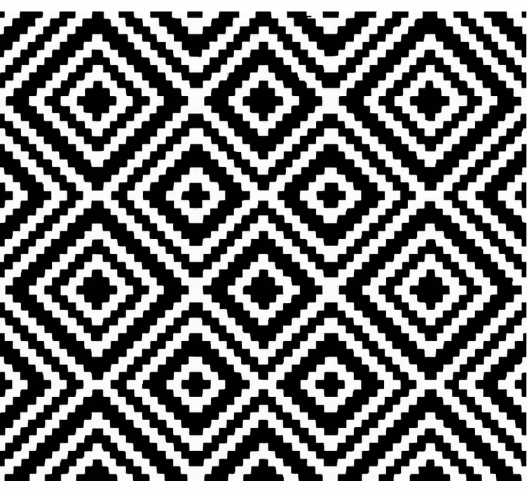 Papier peint salon design carré noir et blanc - TenStickers
