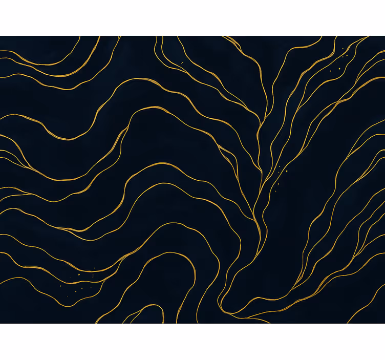 Papier peint chambre adulte marbre bleu foncé et or - TenStickers
