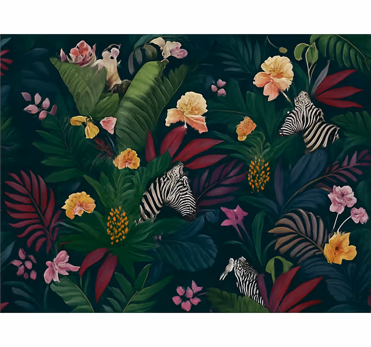 Papier peint chambre adulte motif tropical coloré - TenStickers