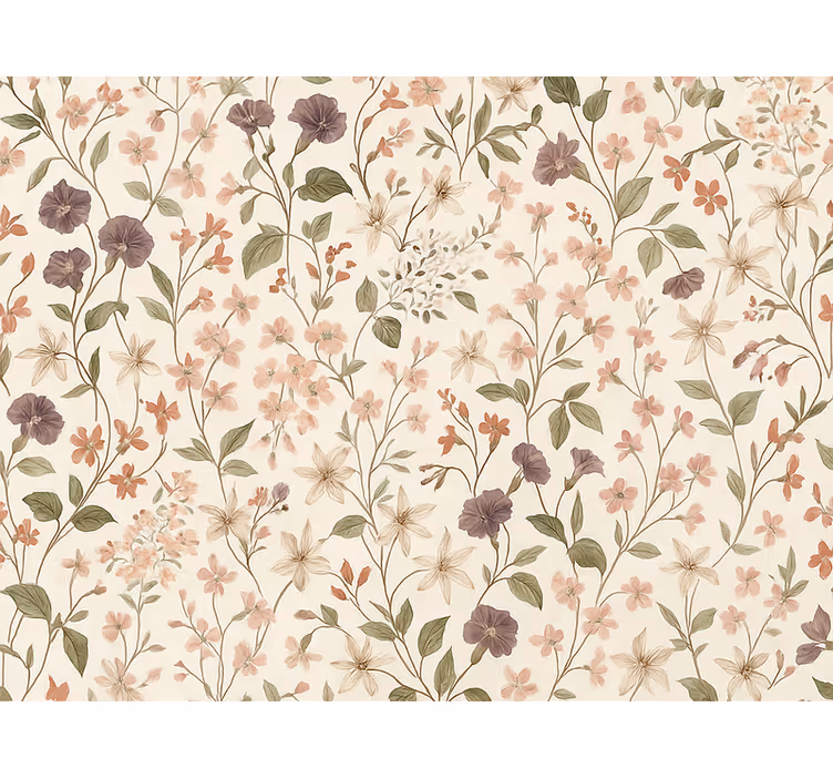 Papier peint chambre adulte design fleurs roses - TenStickers