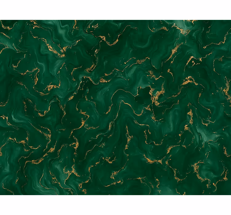 Papier peint chambre adulte vert Émeraude marbré or - TenStickers