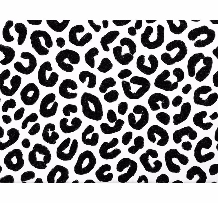Papier peint salon motif léopard noir et blanc - TenStickers