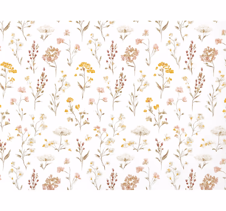 Papier peint chambre enfant motif botanique simple - TenStickers