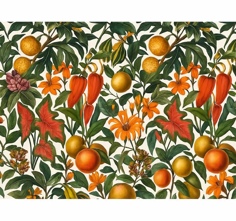 Papier peint salon motif exotique coloré - TenStickers