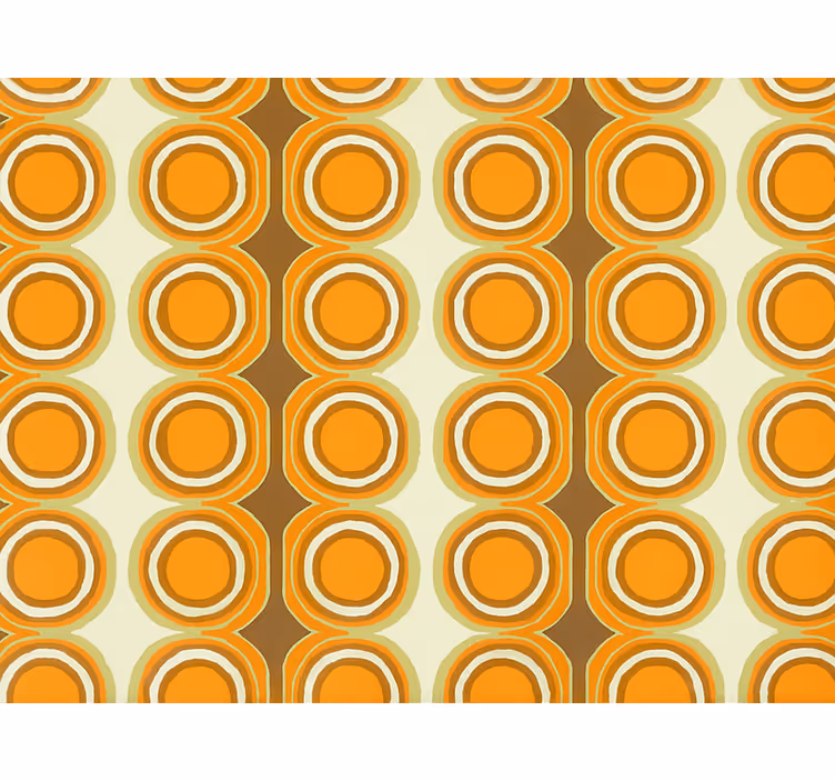 Papier peint salon design cercles oranges rétro - TenStickers