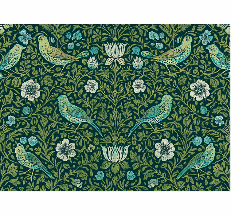 Papier peint chambre adulte floral et oiseaux ornamental - TenStickers