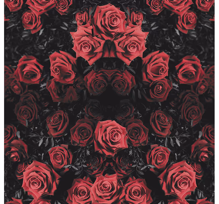 Papier peint floral roses rouges magnifiques - TenStickers