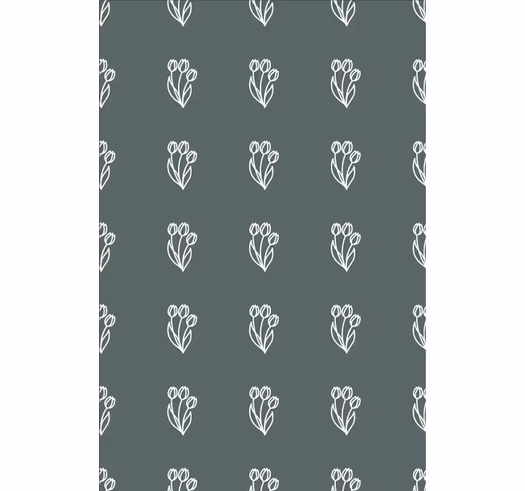 Papier peint floral ligne de design de tulipes mignonnes - TenStickers